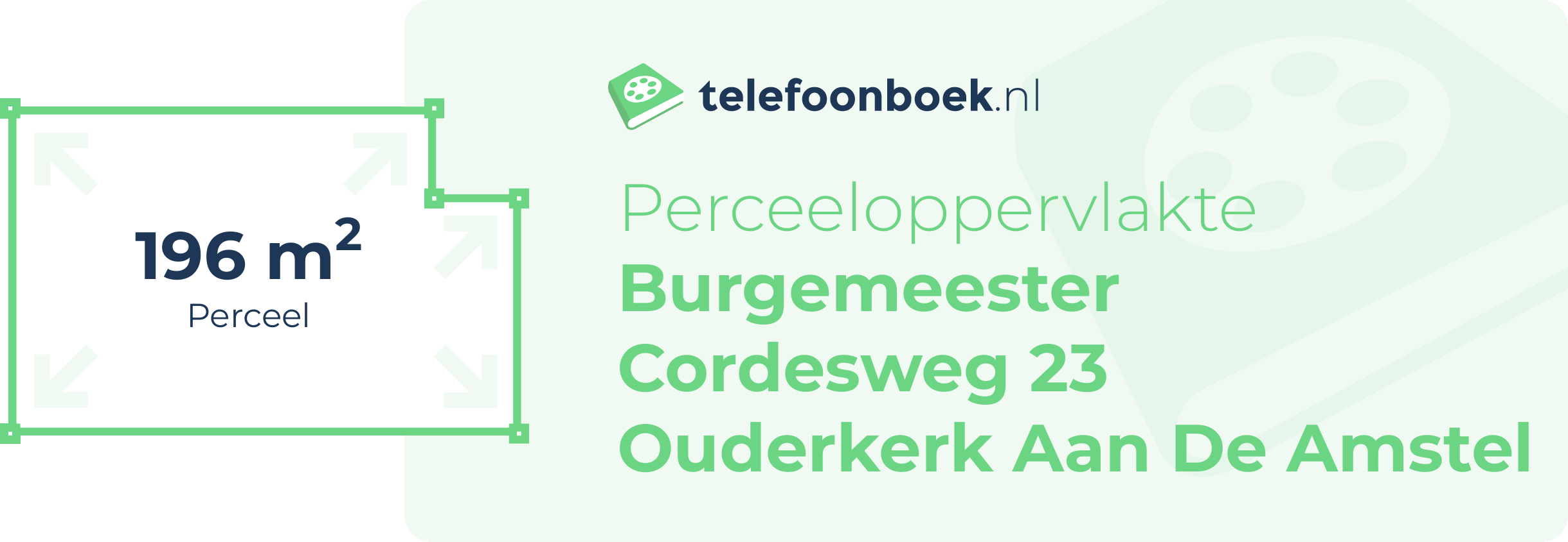 Perceeloppervlakte Burgemeester Cordesweg 23 Ouderkerk Aan De Amstel