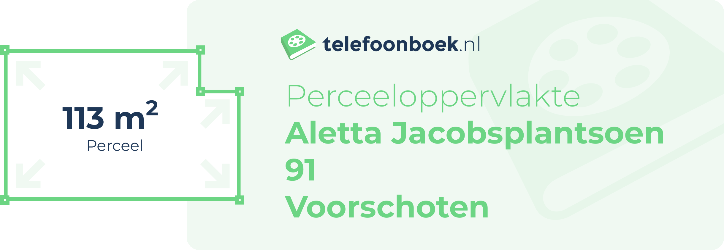 Perceeloppervlakte Aletta Jacobsplantsoen 91 Voorschoten