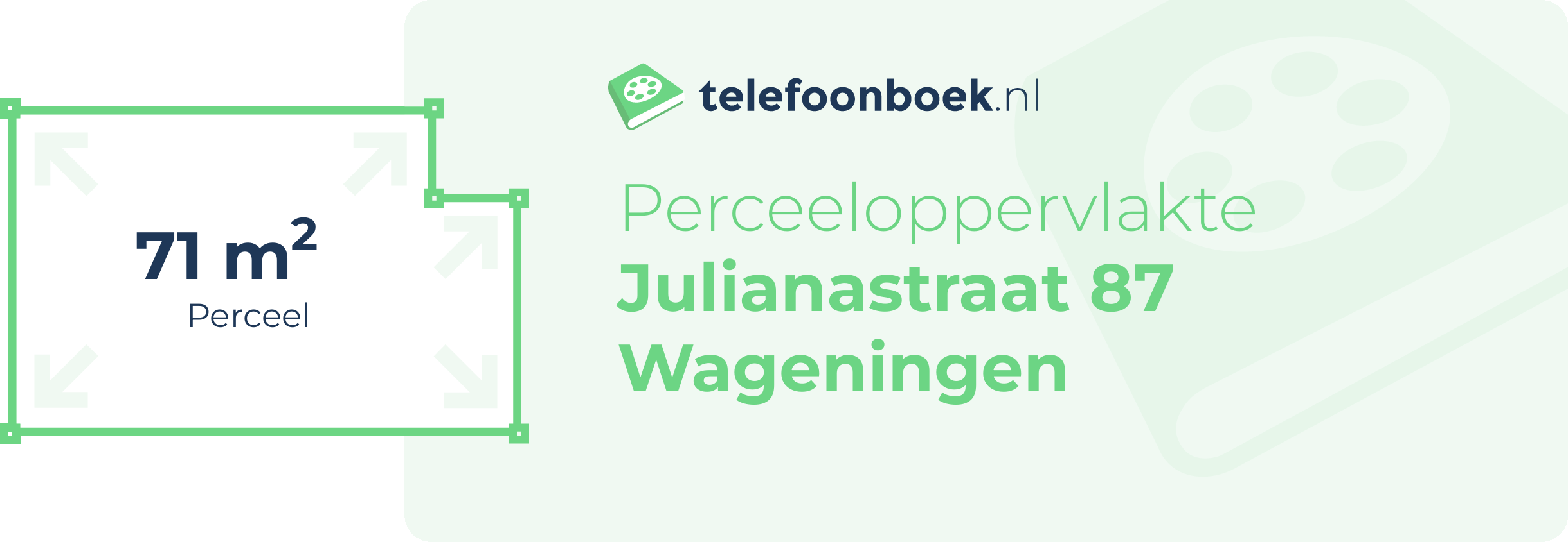 Perceeloppervlakte Julianastraat 87 Wageningen