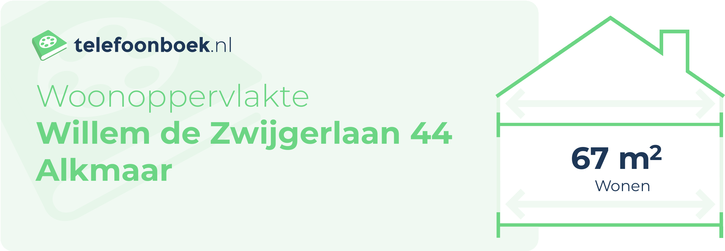 Woonoppervlakte Willem De Zwijgerlaan 44 Alkmaar