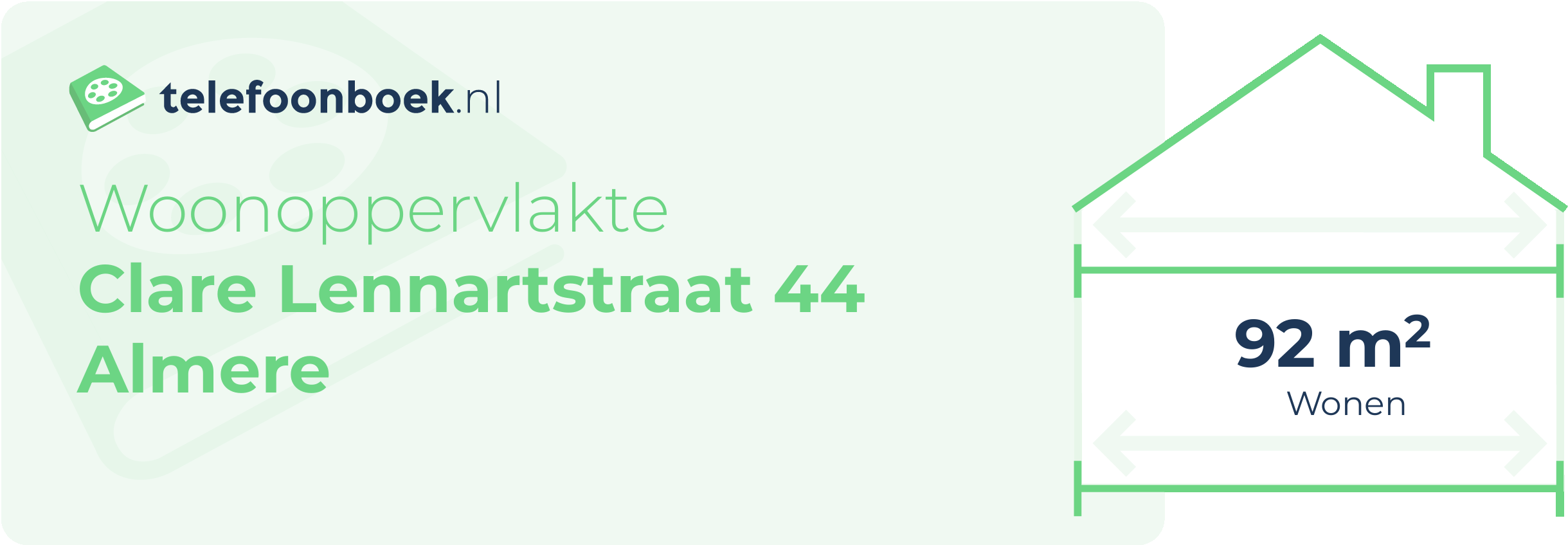 Woonoppervlakte Clare Lennartstraat 44 Almere