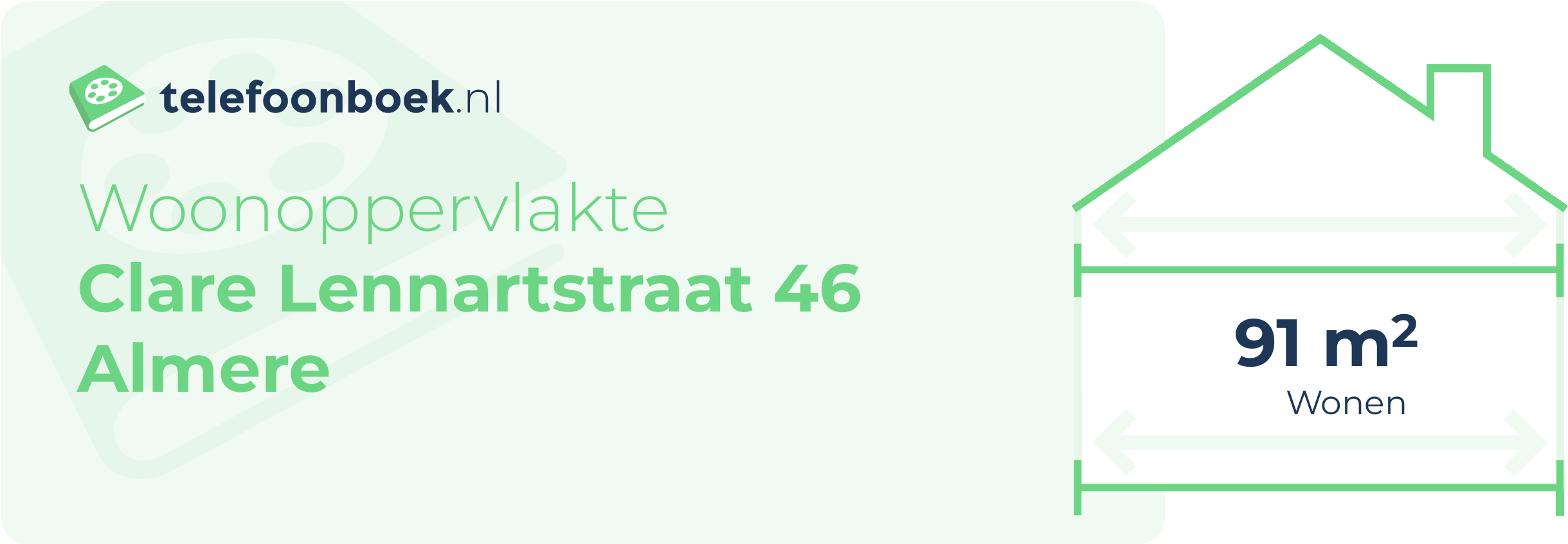 Woonoppervlakte Clare Lennartstraat 46 Almere