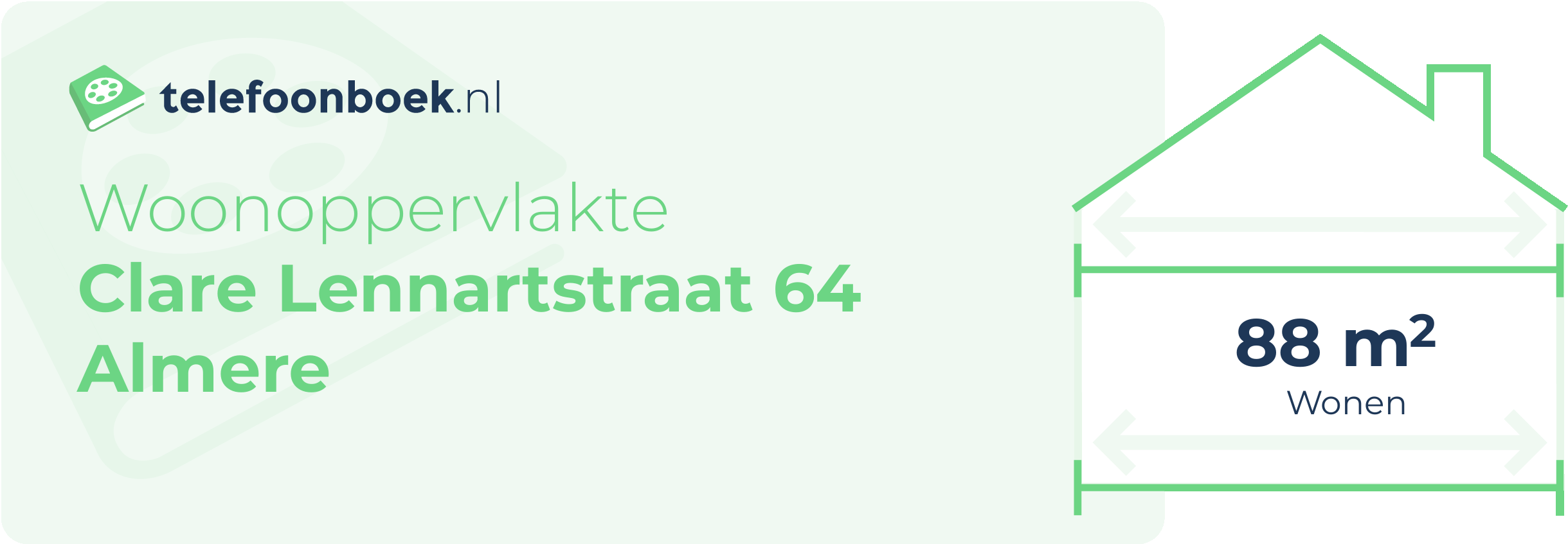 Woonoppervlakte Clare Lennartstraat 64 Almere