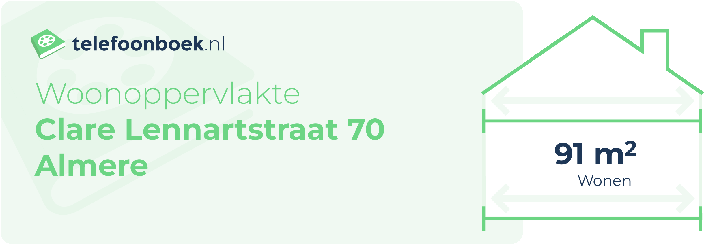 Woonoppervlakte Clare Lennartstraat 70 Almere