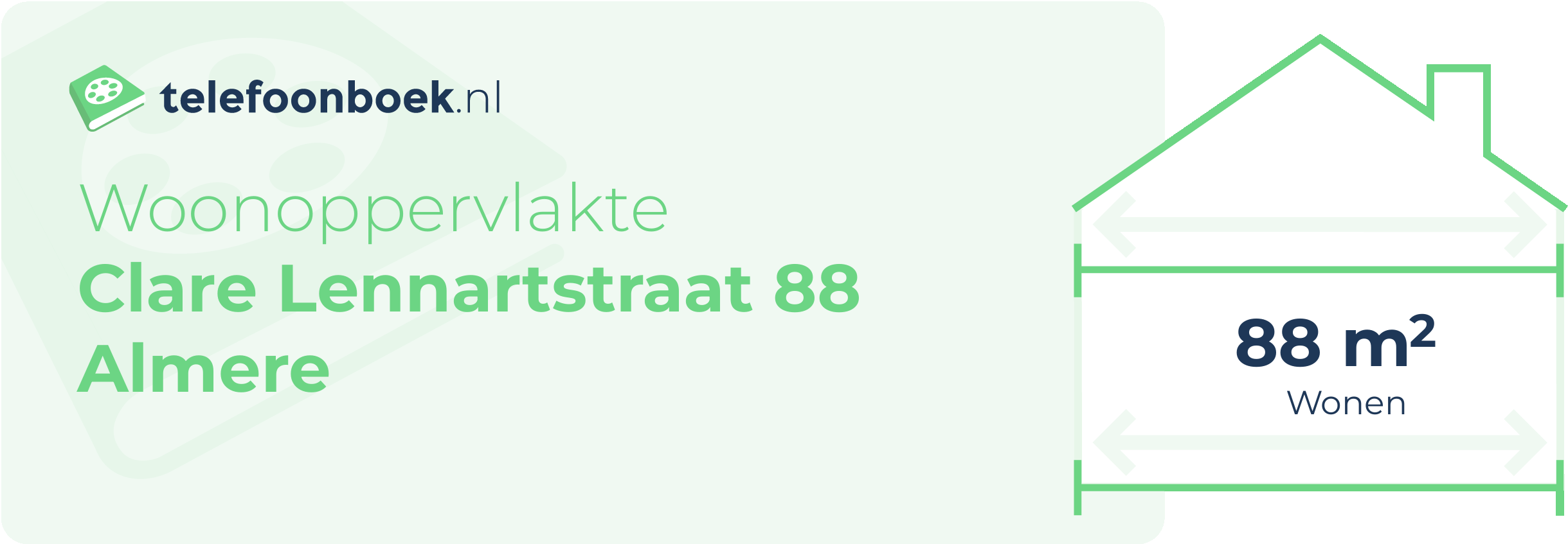 Woonoppervlakte Clare Lennartstraat 88 Almere