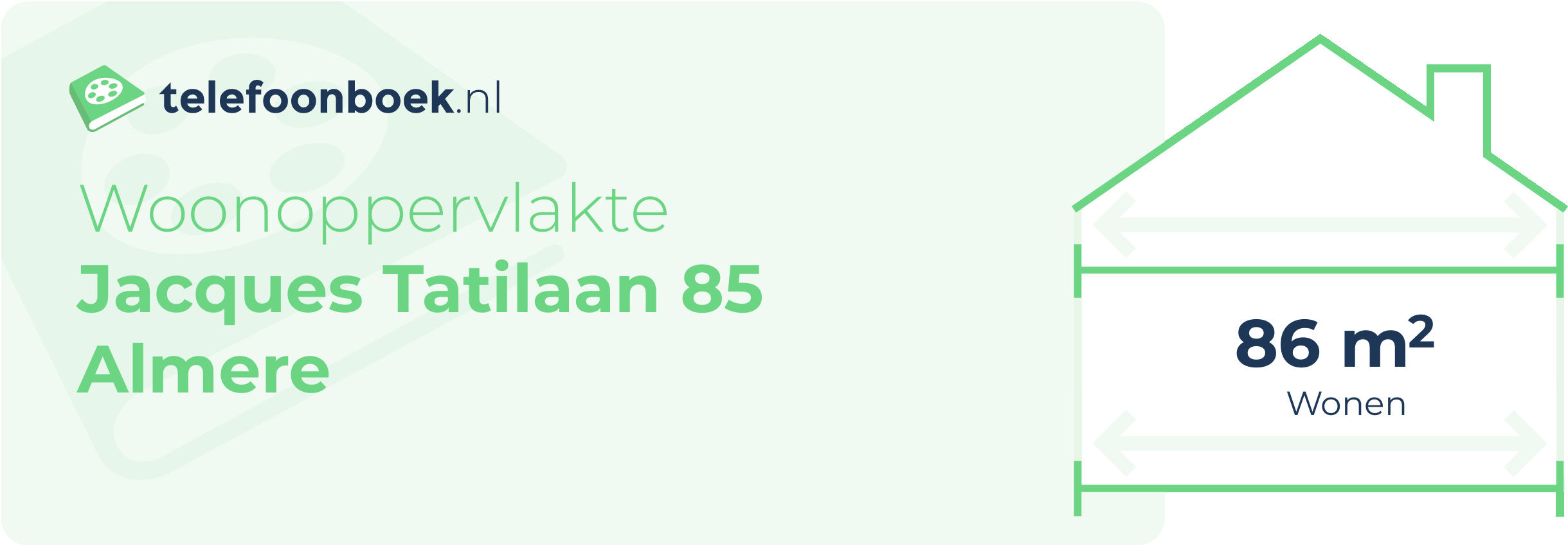 Woonoppervlakte Jacques Tatilaan 85 Almere