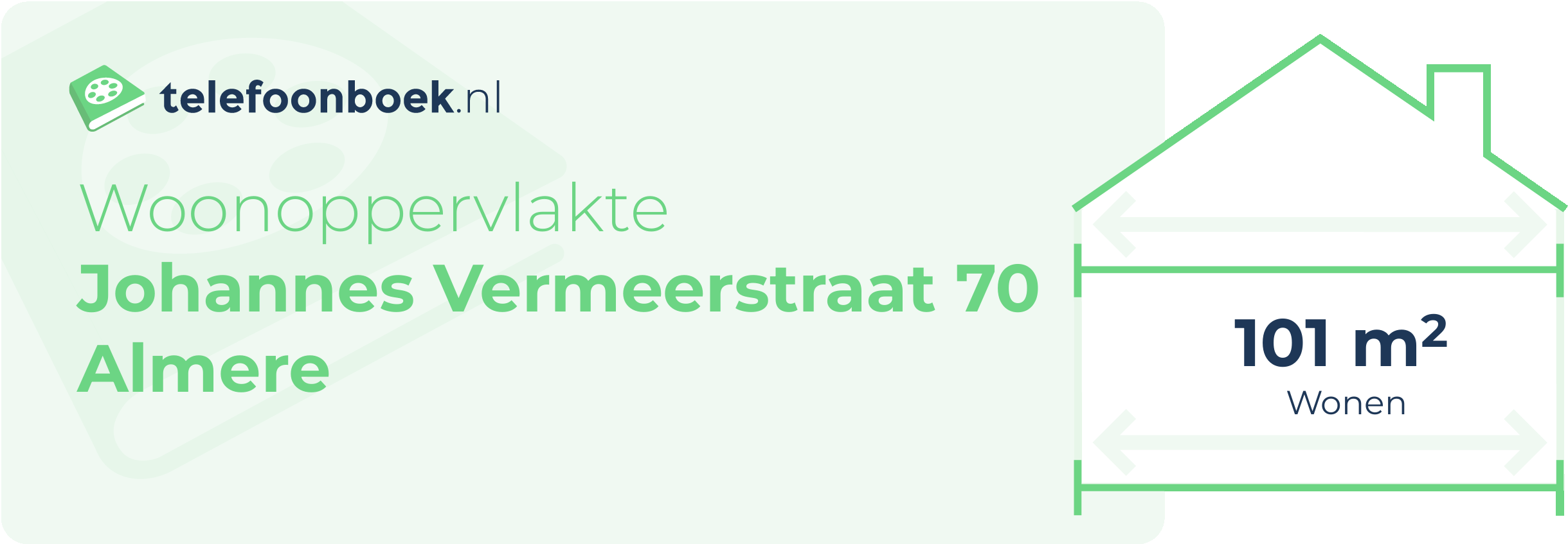 Woonoppervlakte Johannes Vermeerstraat 70 Almere