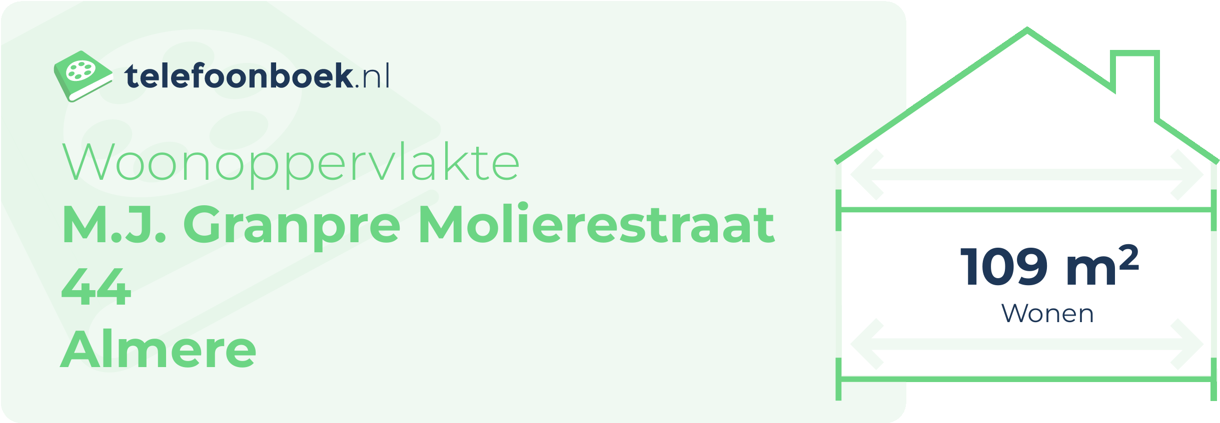 Woonoppervlakte M.J. Granpre Molierestraat 44 Almere