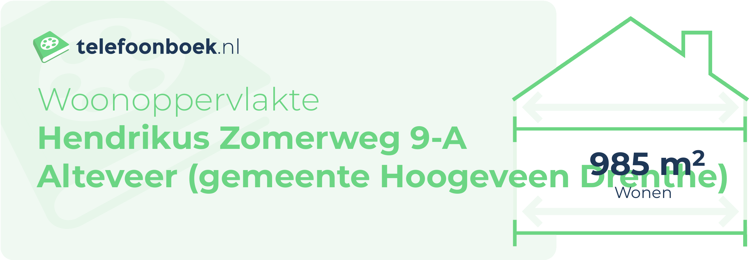 Woonoppervlakte Hendrikus Zomerweg 9-A Alteveer (gemeente Hoogeveen Drenthe)