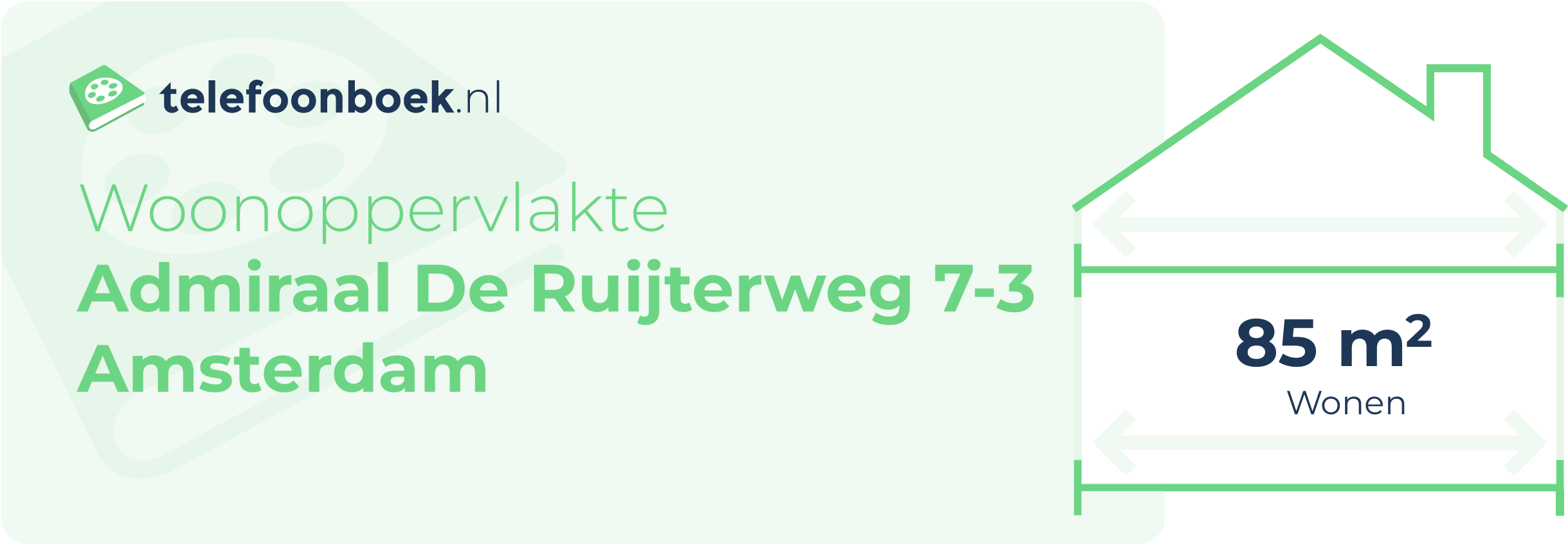 Woonoppervlakte Admiraal De Ruijterweg 7-3 Amsterdam