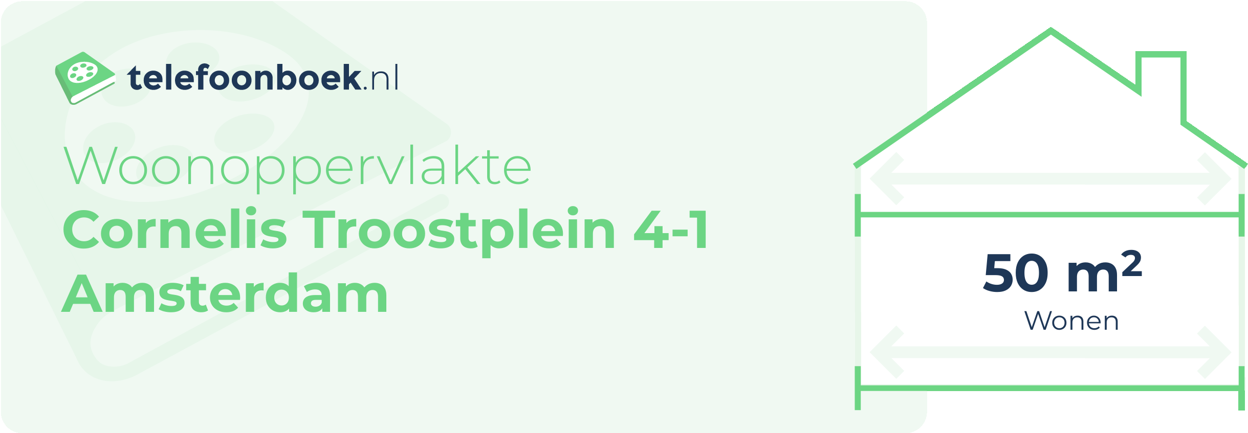 Woonoppervlakte Cornelis Troostplein 4-1 Amsterdam