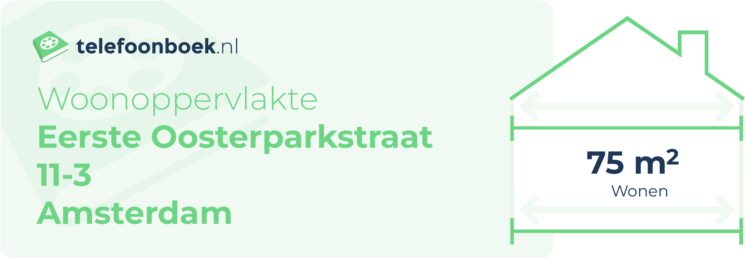 Woonoppervlakte Eerste Oosterparkstraat 11-3 Amsterdam