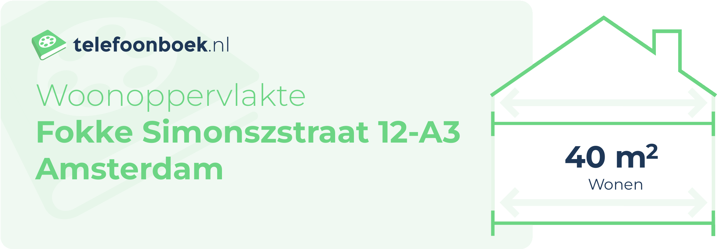 Woonoppervlakte Fokke Simonszstraat 12-A3 Amsterdam