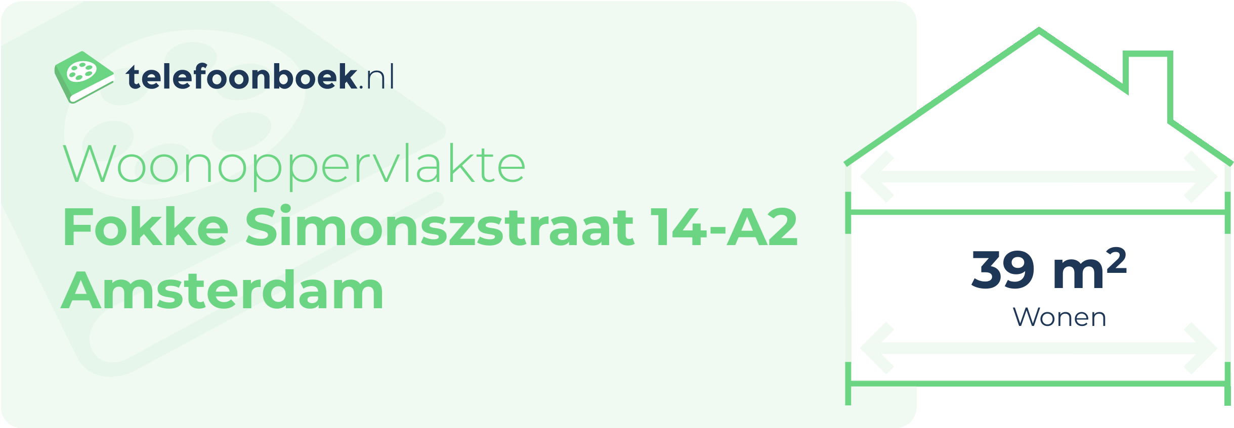 Woonoppervlakte Fokke Simonszstraat 14-A2 Amsterdam