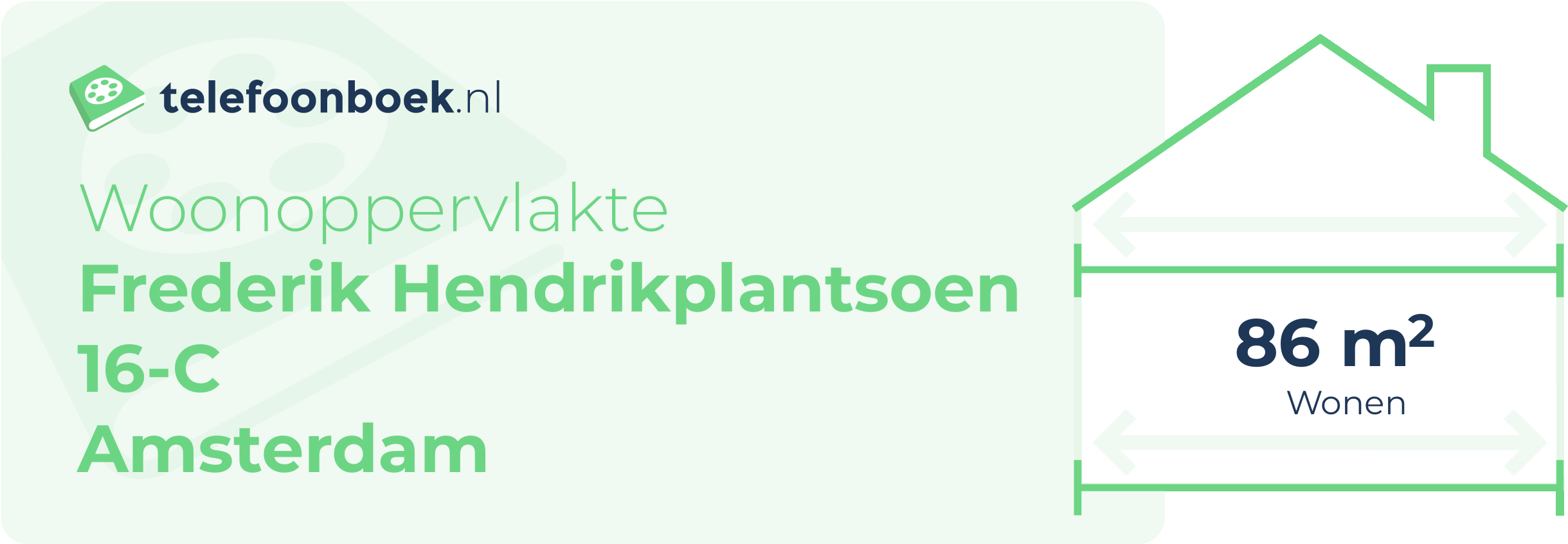 Woonoppervlakte Frederik Hendrikplantsoen 16-C Amsterdam