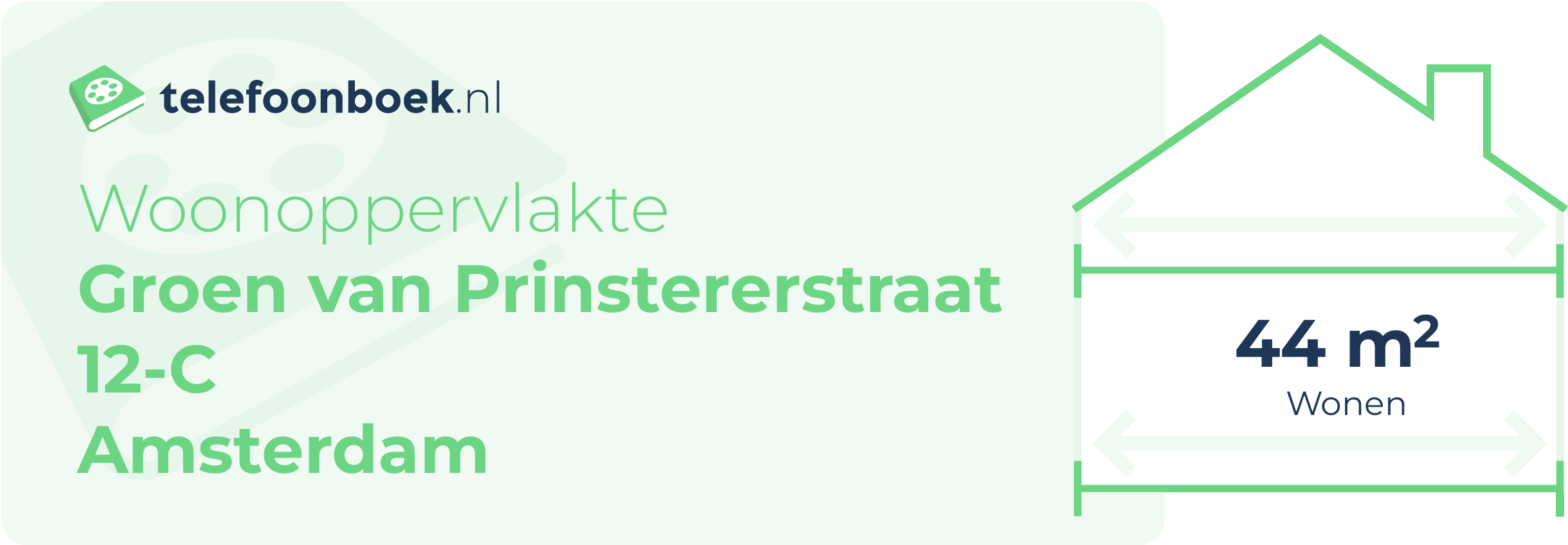 Woonoppervlakte Groen Van Prinstererstraat 12-C Amsterdam