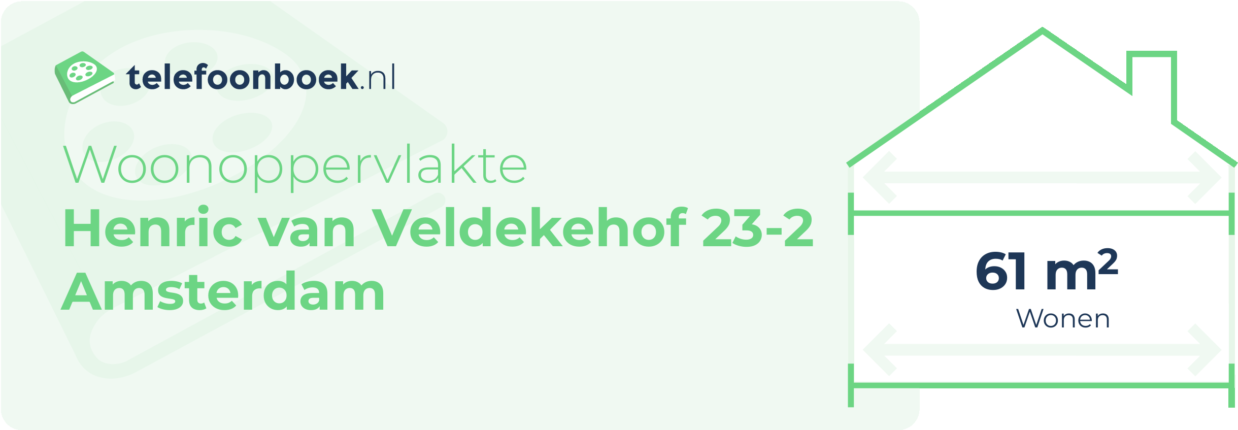 Woonoppervlakte Henric Van Veldekehof 23-2 Amsterdam