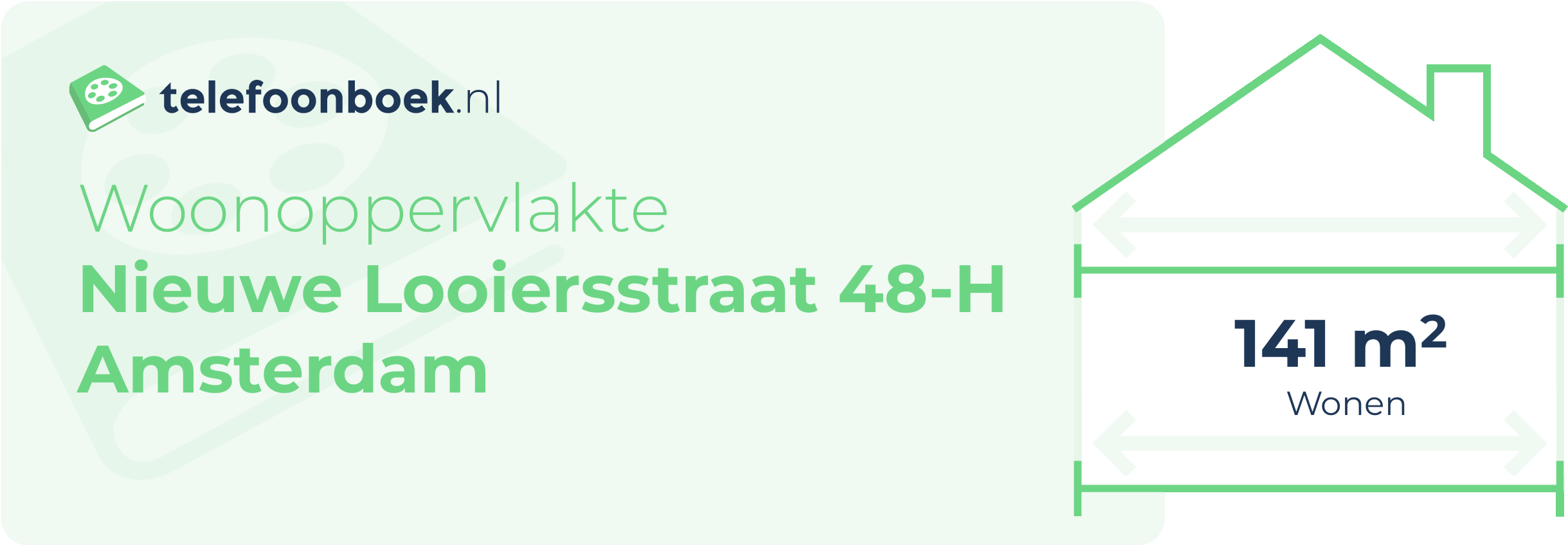 Woonoppervlakte Nieuwe Looiersstraat 48-H Amsterdam