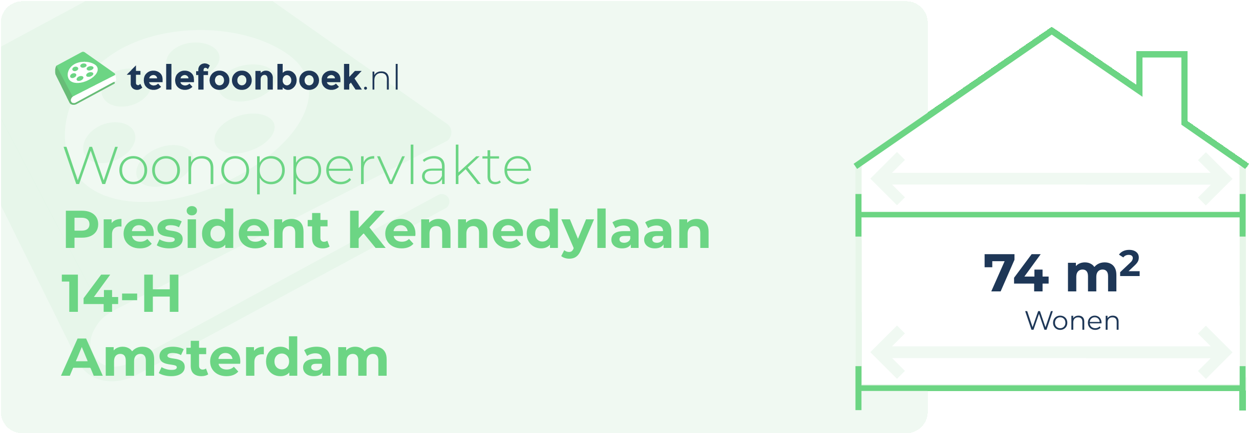 Woonoppervlakte President Kennedylaan 14-H Amsterdam