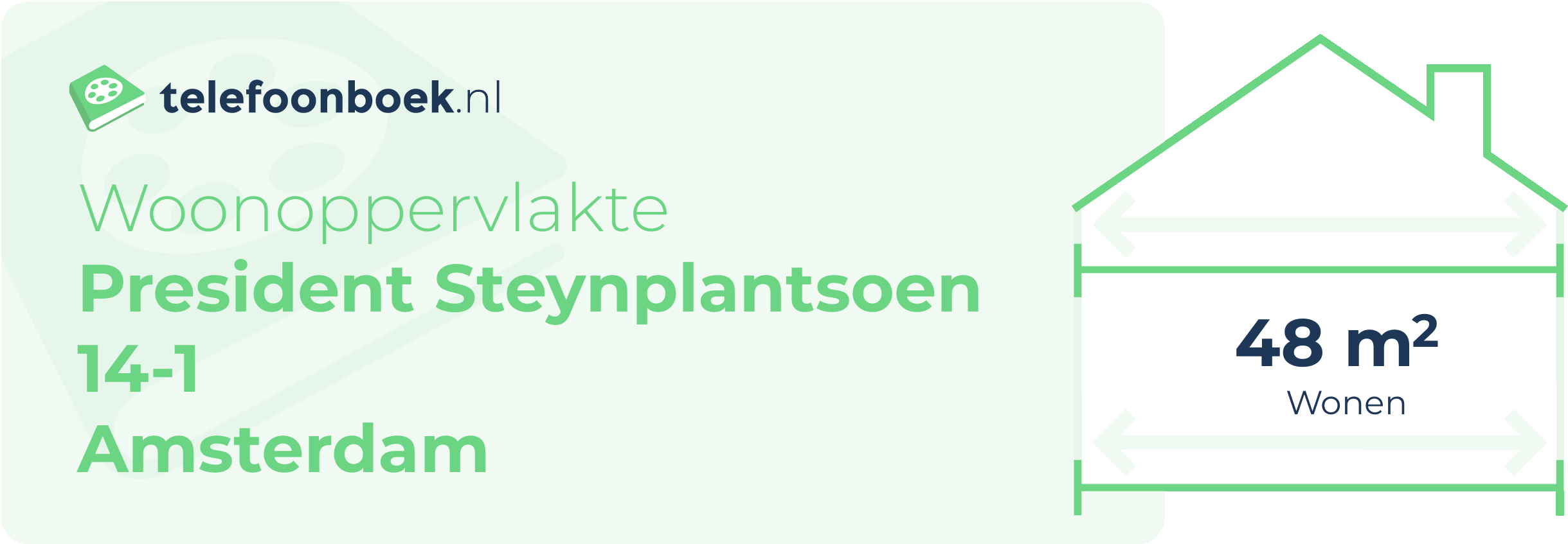 Woonoppervlakte President Steynplantsoen 14-1 Amsterdam