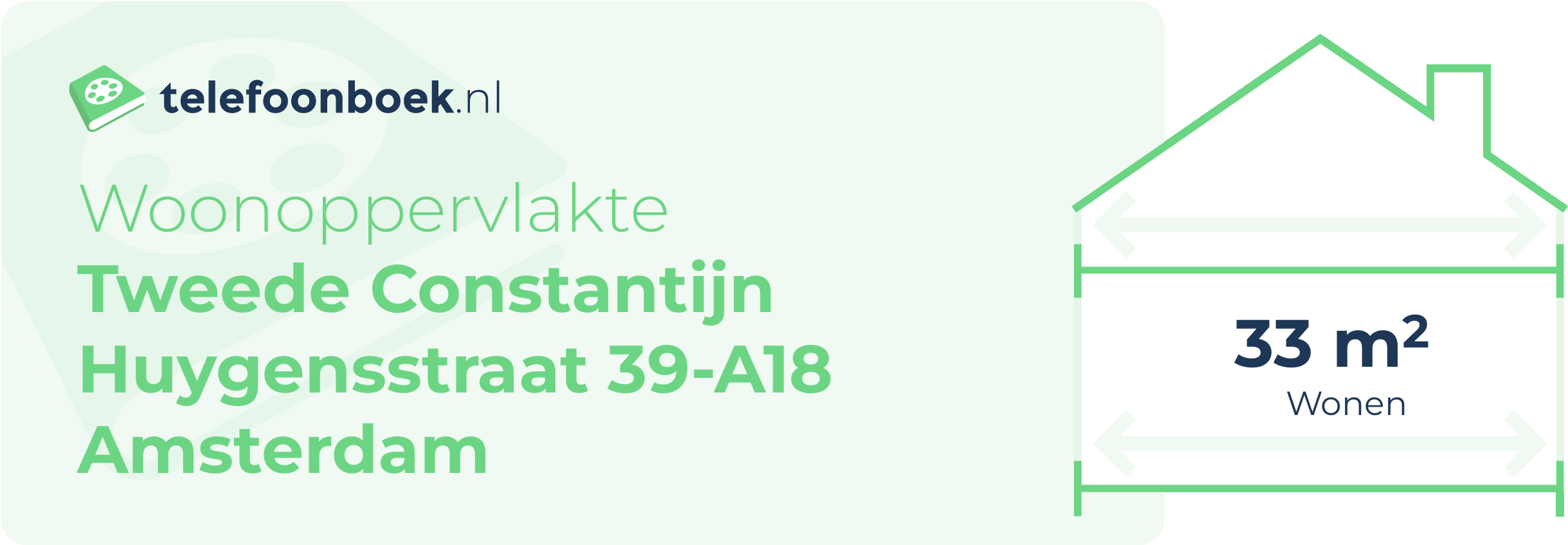 Woonoppervlakte Tweede Constantijn Huygensstraat 39-A18 Amsterdam