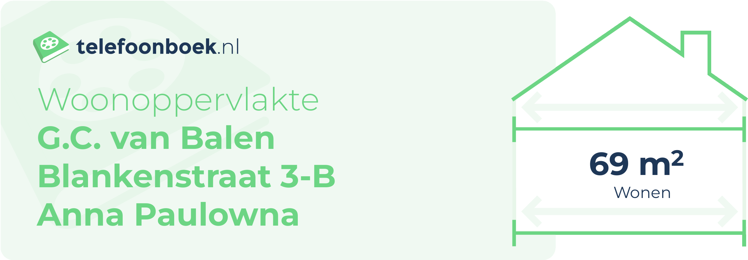 Woonoppervlakte G.C. Van Balen Blankenstraat 3-B Anna Paulowna