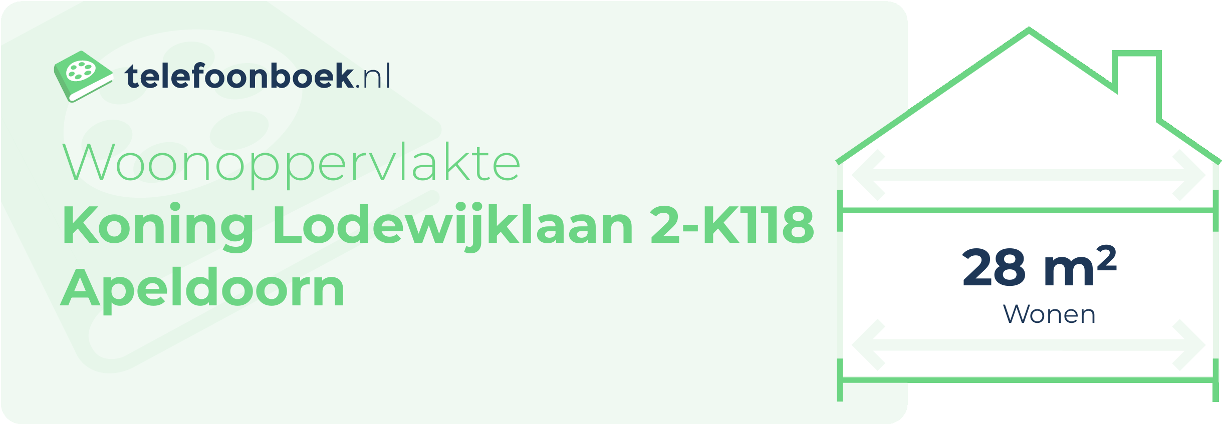 Woonoppervlakte Koning Lodewijklaan 2-K118 Apeldoorn