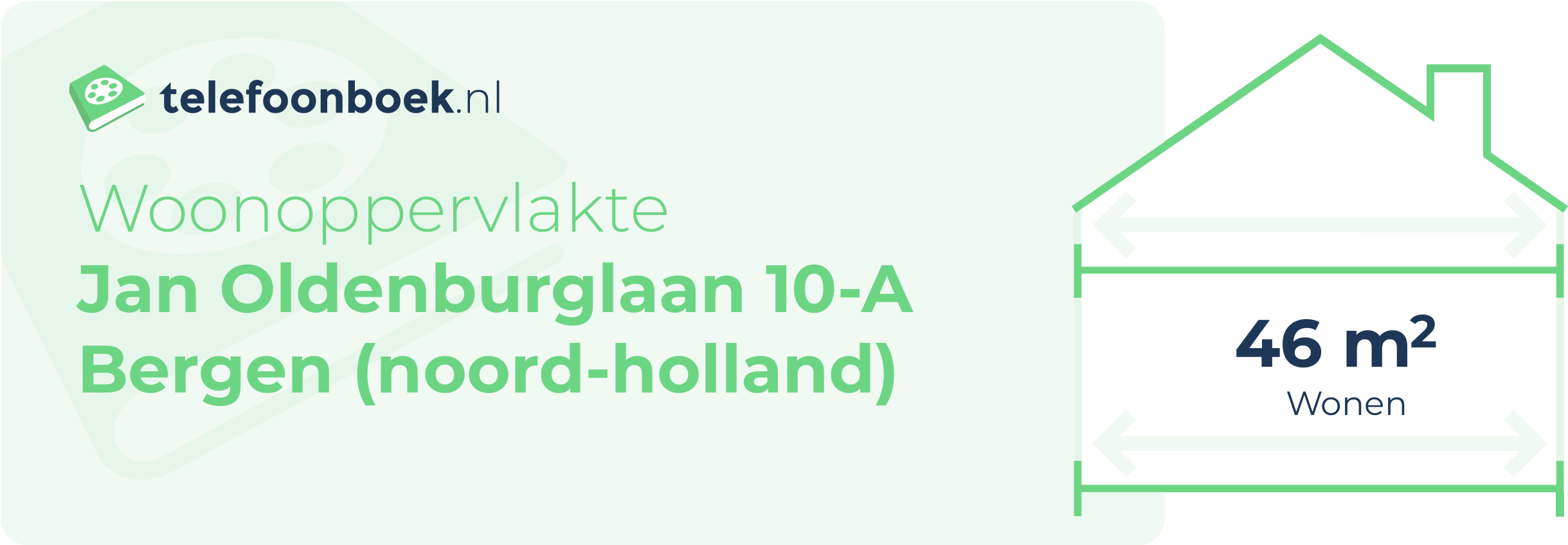 Woonoppervlakte Jan Oldenburglaan 10-A Bergen (Noord-Holland)