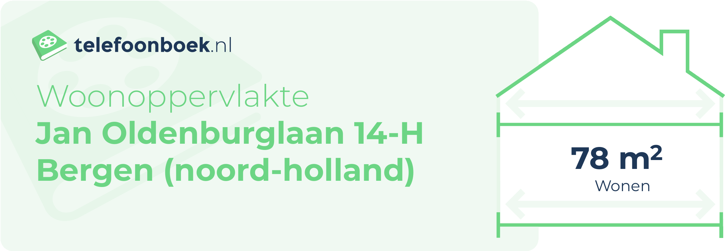 Woonoppervlakte Jan Oldenburglaan 14-H Bergen (Noord-Holland)