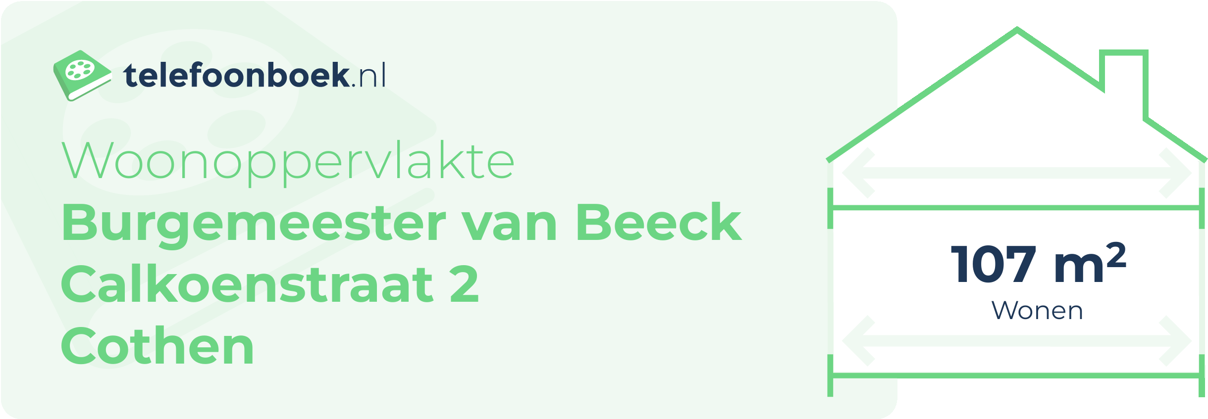 Woonoppervlakte Burgemeester Van Beeck Calkoenstraat 2 Cothen