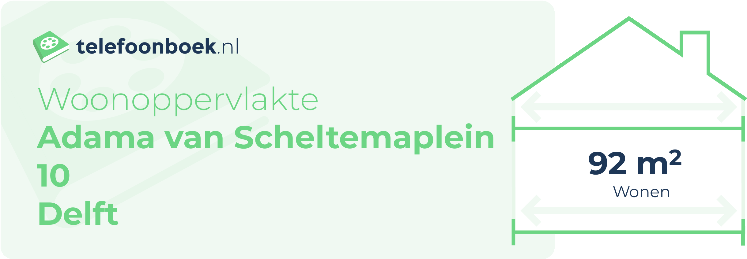 Woonoppervlakte Adama Van Scheltemaplein 10 Delft