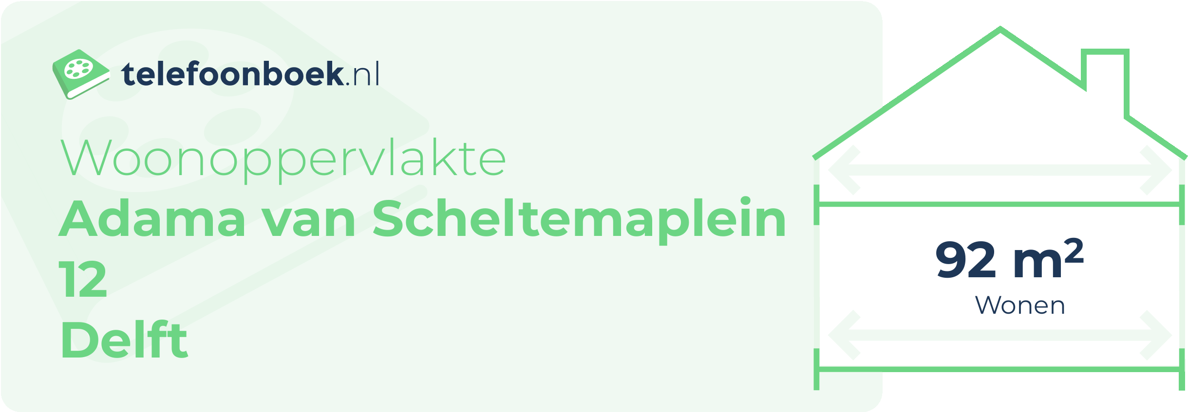 Woonoppervlakte Adama Van Scheltemaplein 12 Delft