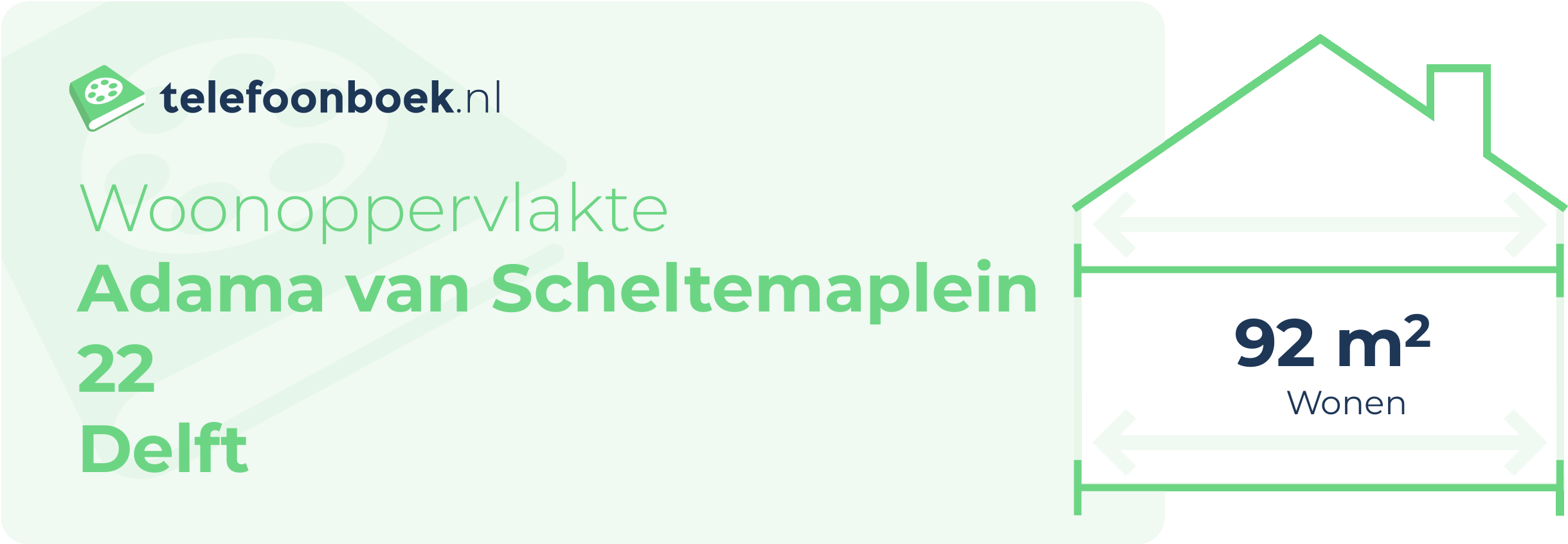 Woonoppervlakte Adama Van Scheltemaplein 22 Delft