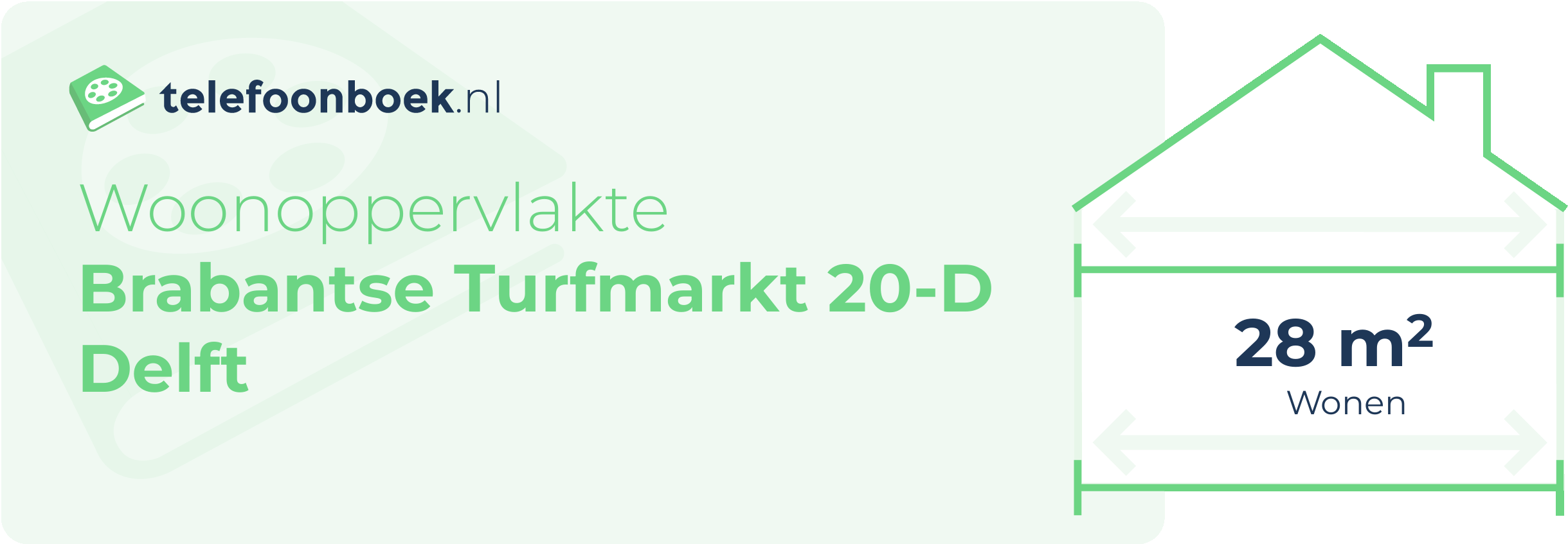 Woonoppervlakte Brabantse Turfmarkt 20-D Delft