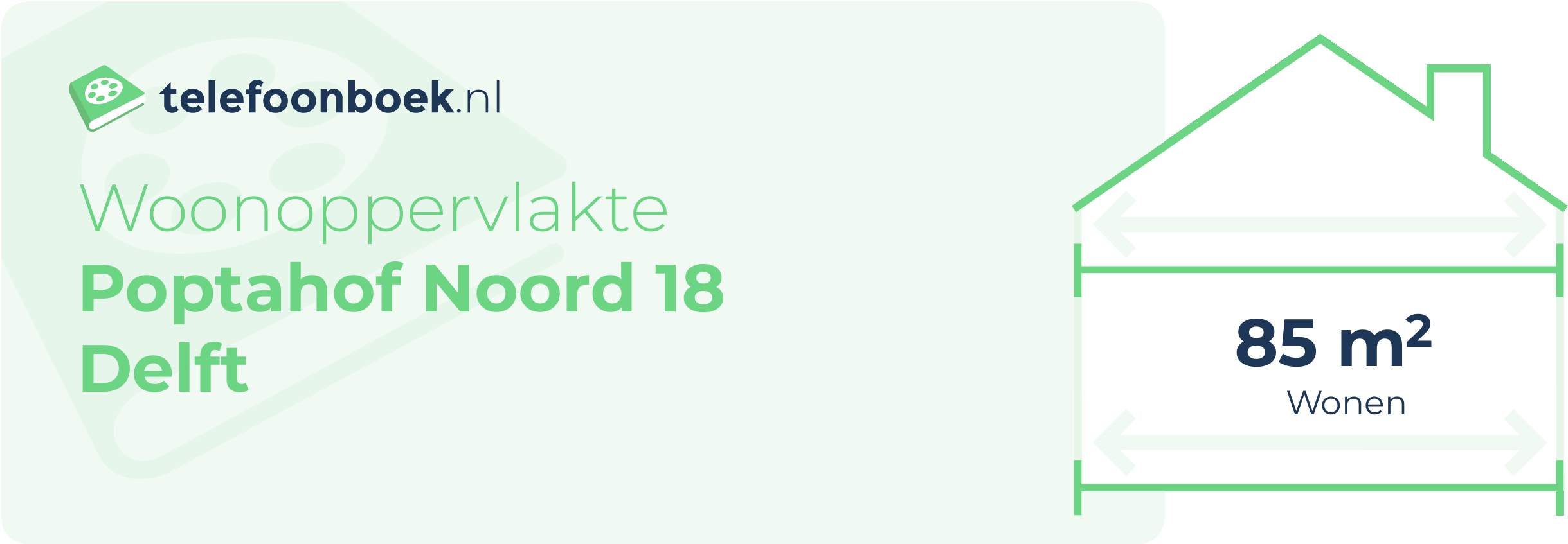 Woonoppervlakte Poptahof Noord 18 Delft