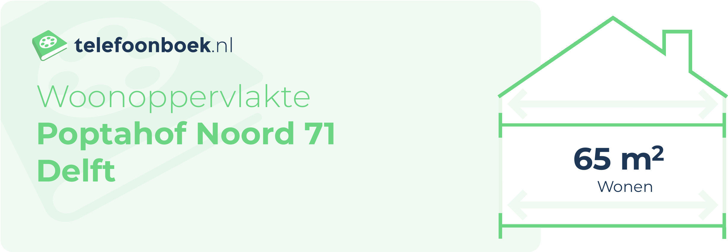 Woonoppervlakte Poptahof Noord 71 Delft