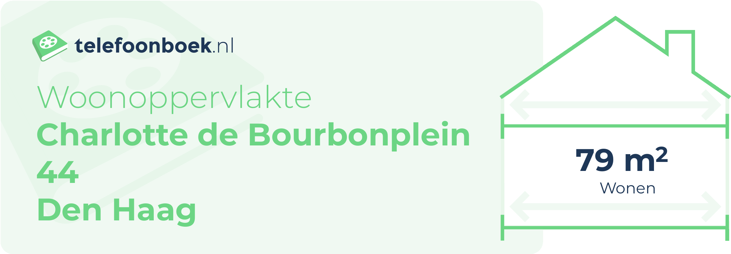 Woonoppervlakte Charlotte De Bourbonplein 44 Den Haag