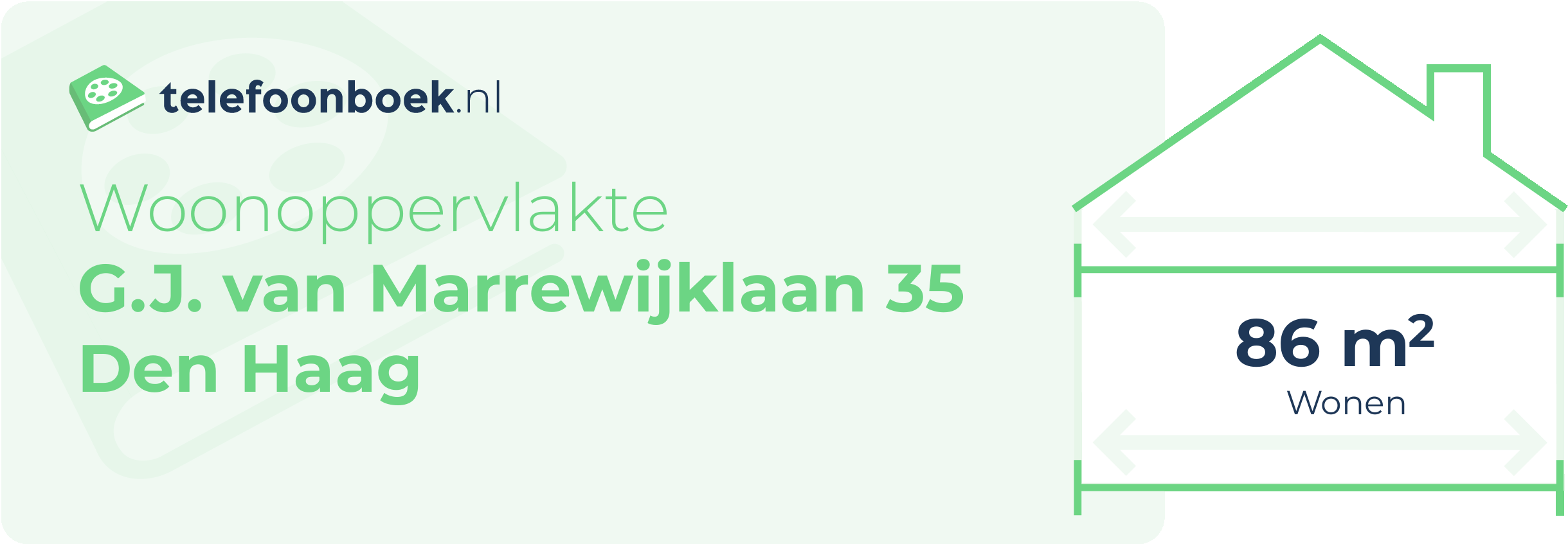 Woonoppervlakte G.J. Van Marrewijklaan 35 Den Haag