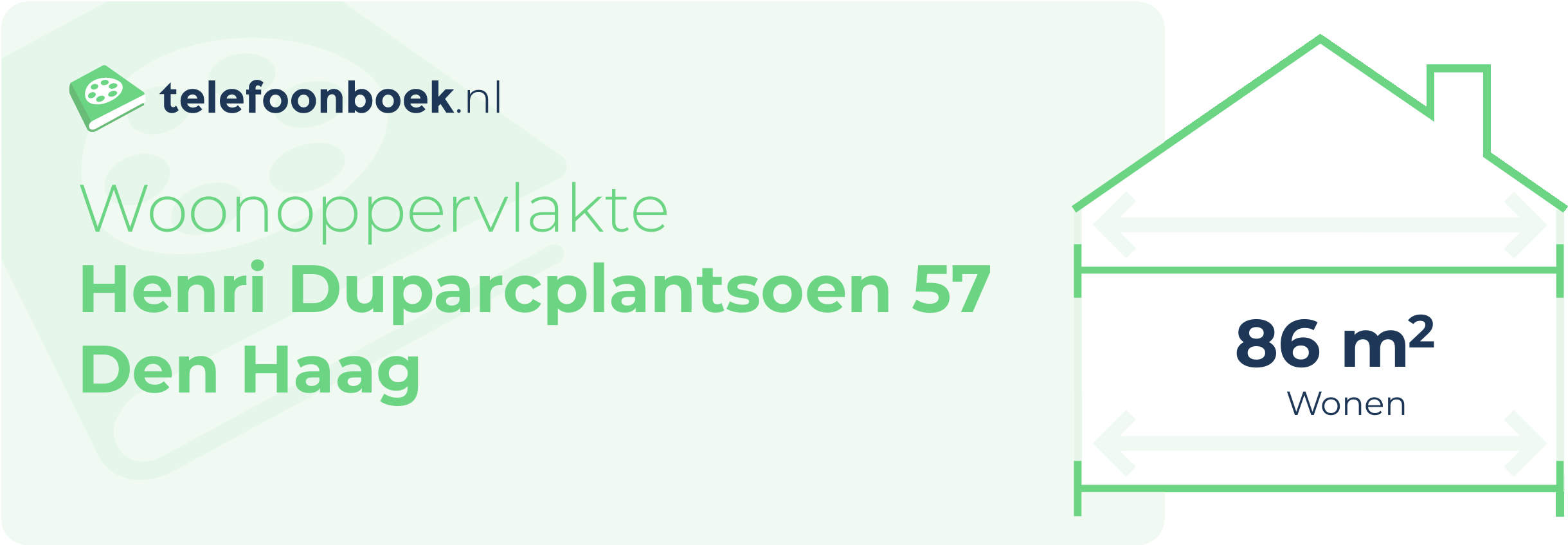 Woonoppervlakte Henri Duparcplantsoen 57 Den Haag