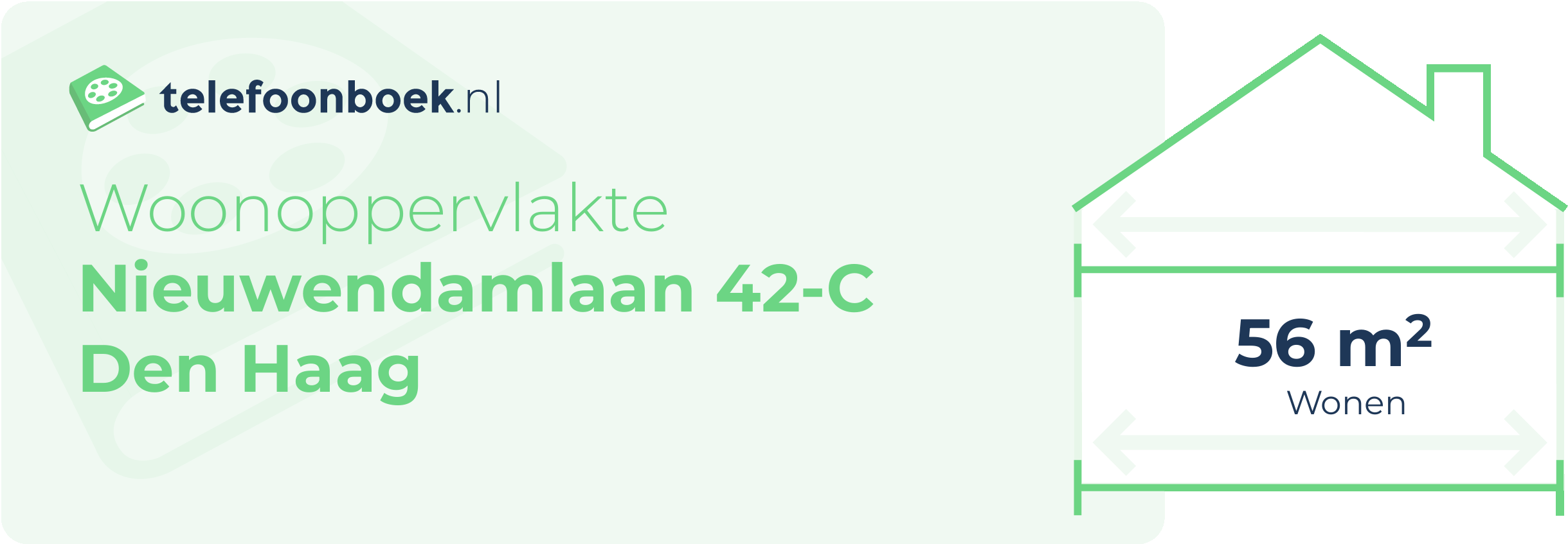 Woonoppervlakte Nieuwendamlaan 42-C Den Haag