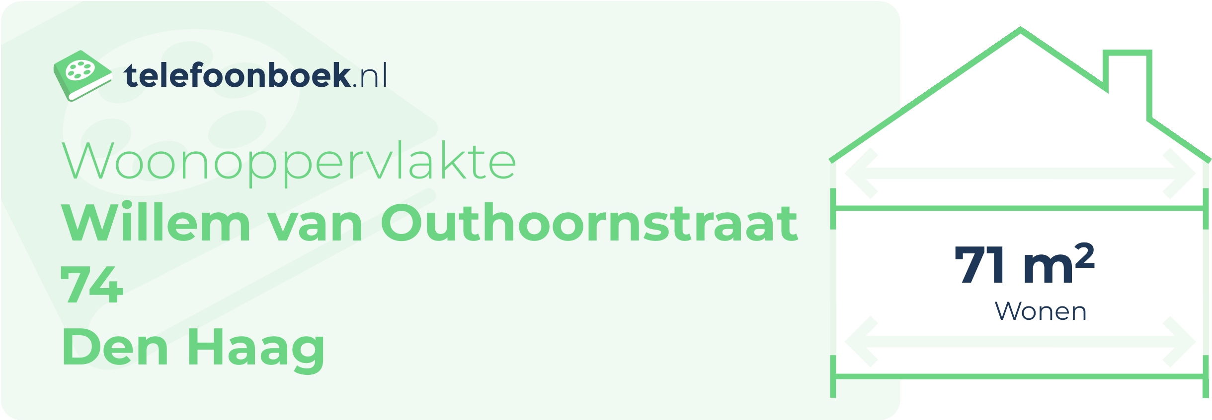 Woonoppervlakte Willem Van Outhoornstraat 74 Den Haag