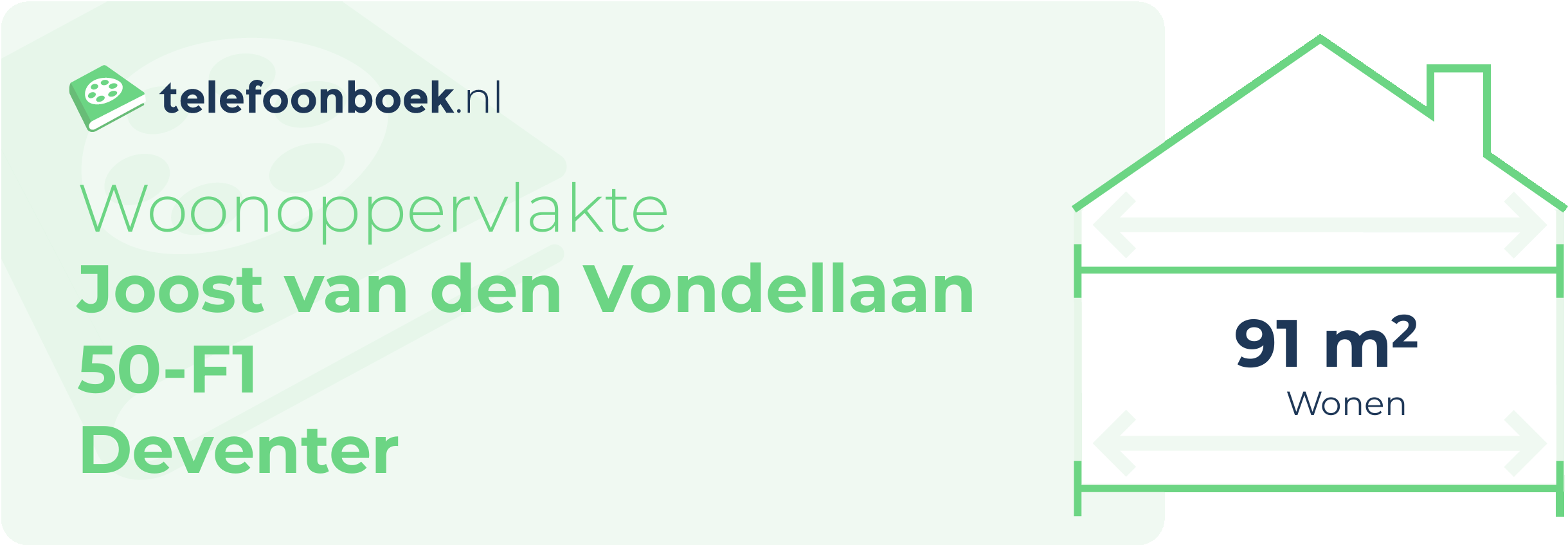 Woonoppervlakte Joost Van Den Vondellaan 50-F1 Deventer