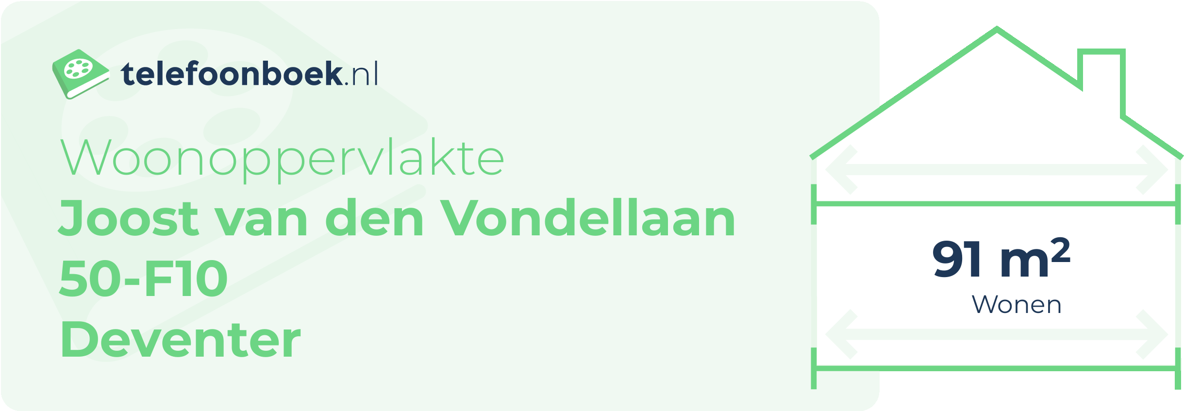 Woonoppervlakte Joost Van Den Vondellaan 50-F10 Deventer