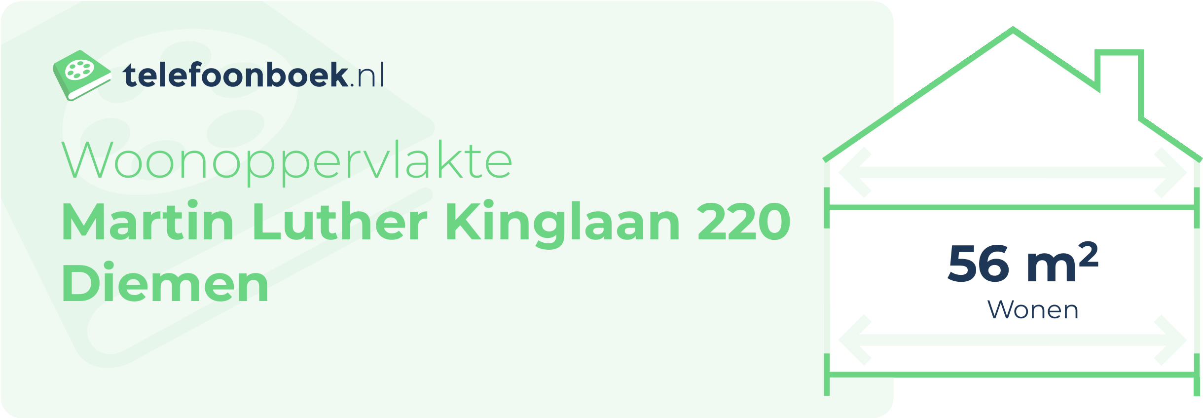 Woonoppervlakte Martin Luther Kinglaan 220 Diemen