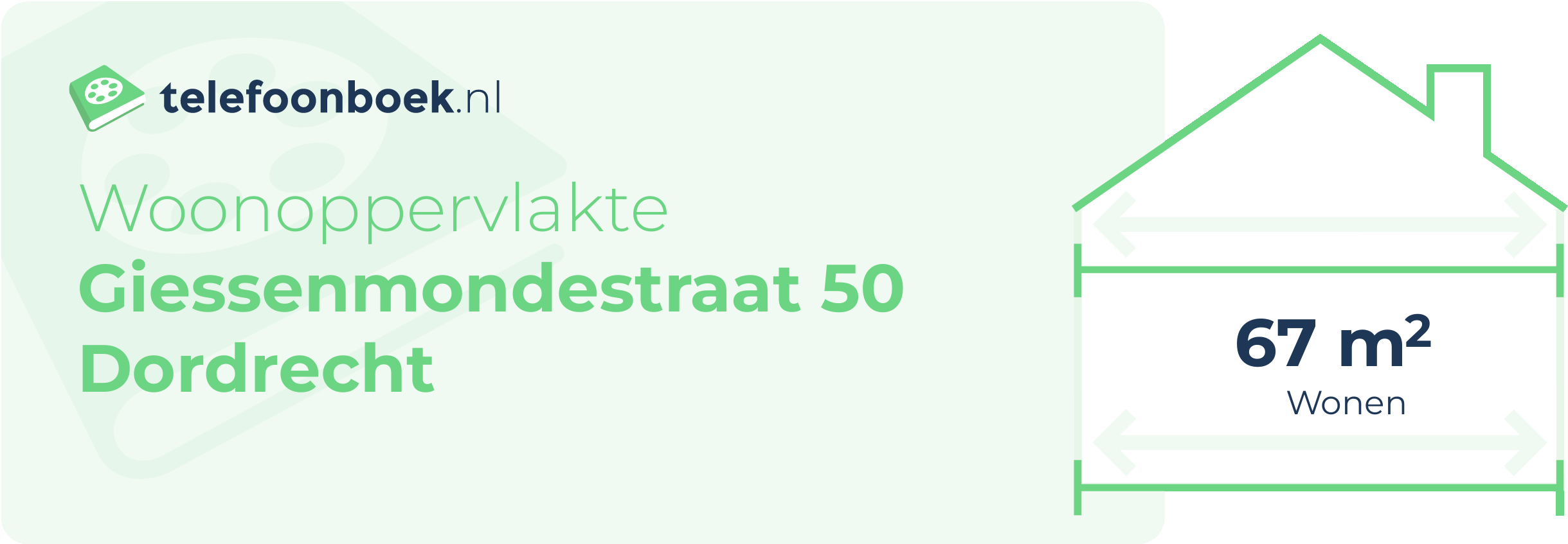 Woonoppervlakte Giessenmondestraat 50 Dordrecht