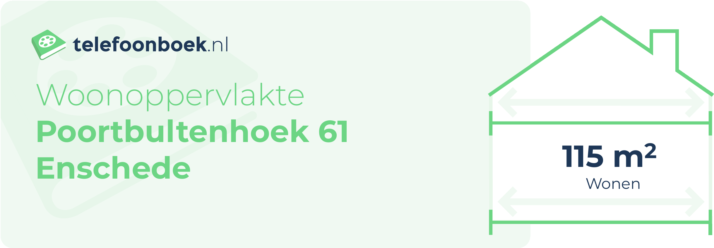 Woonoppervlakte Poortbultenhoek 61 Enschede