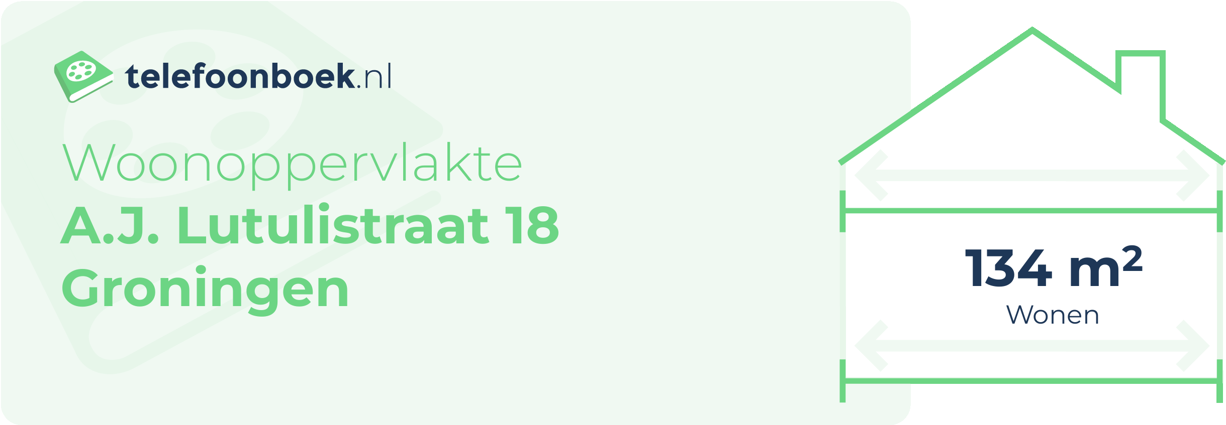 Woonoppervlakte A.J. Lutulistraat 18 Groningen