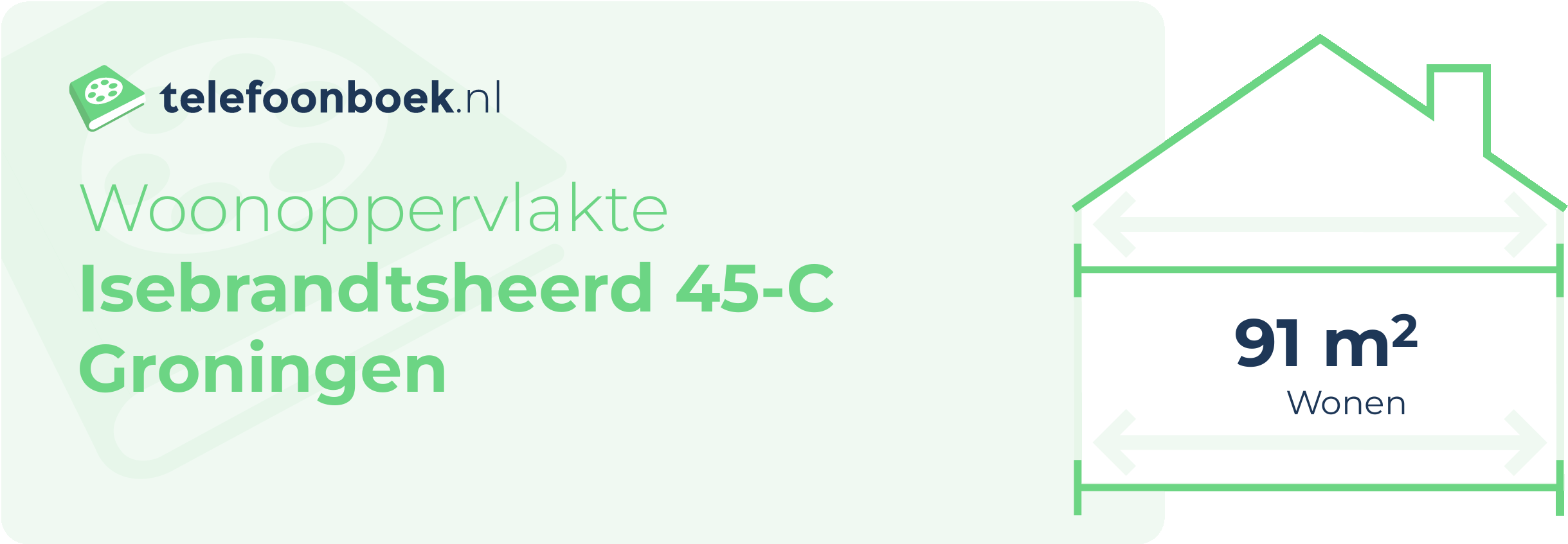 Woonoppervlakte Isebrandtsheerd 45-C Groningen