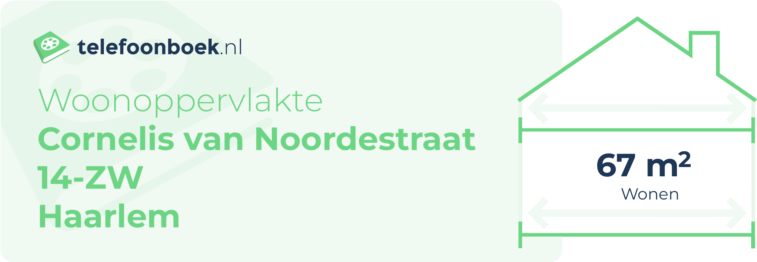 Woonoppervlakte Cornelis Van Noordestraat 14-ZW Haarlem