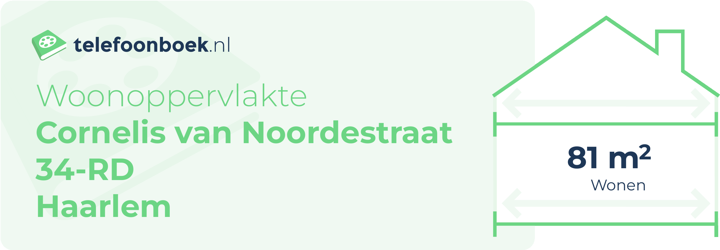 Woonoppervlakte Cornelis Van Noordestraat 34-RD Haarlem